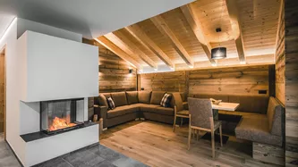 Living area luxury apartments in Alta Badia